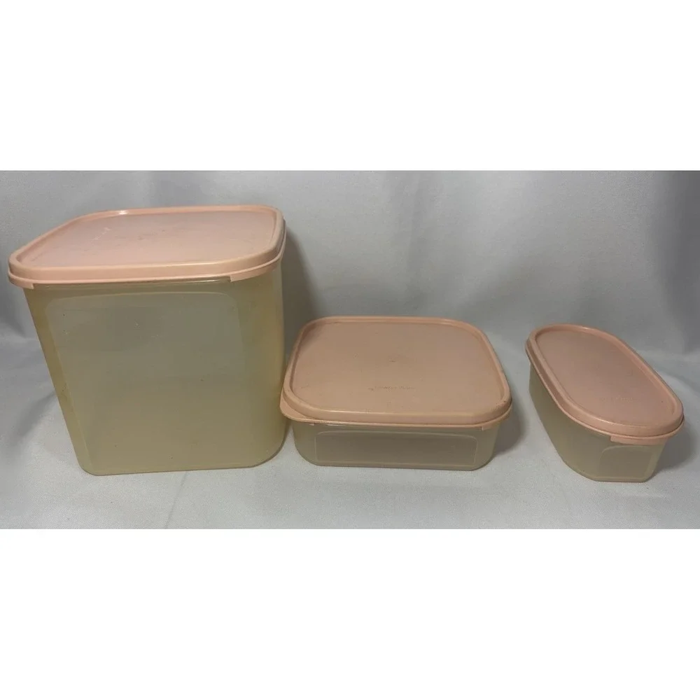 Lot Of 49 Vintage Tupperware Pink Spice Rack with Carousel, Cups, Cereal